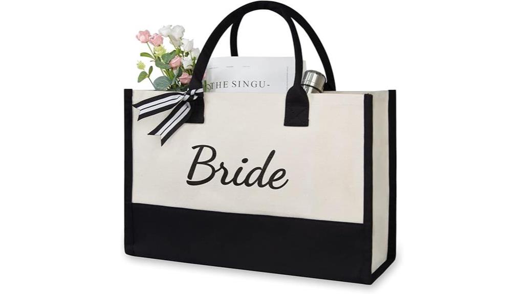 bride s stylish canvas tote