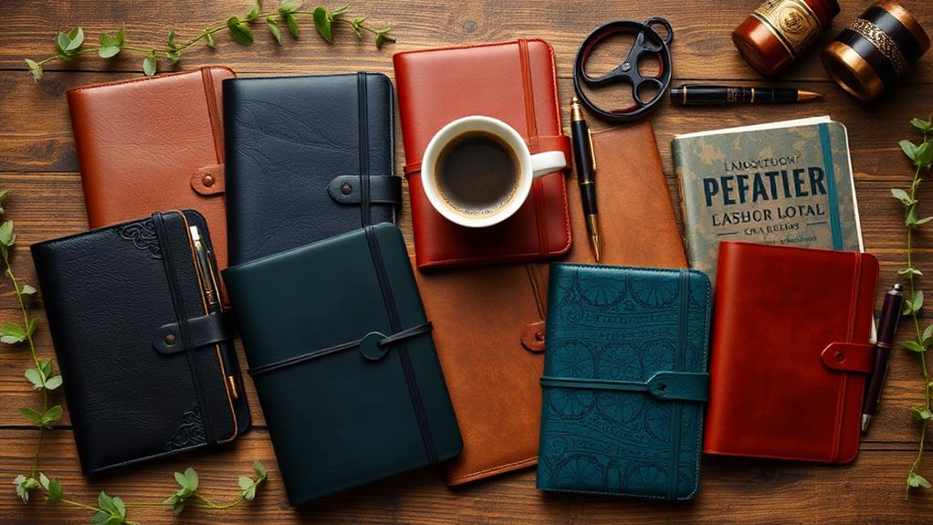 chic leather writing notebooks