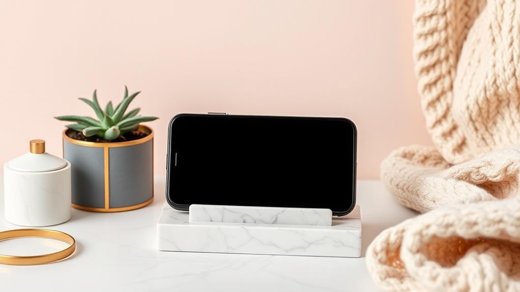 chic marble phone stand