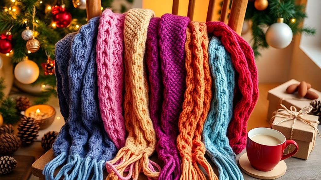 colorful holiday knit accessories