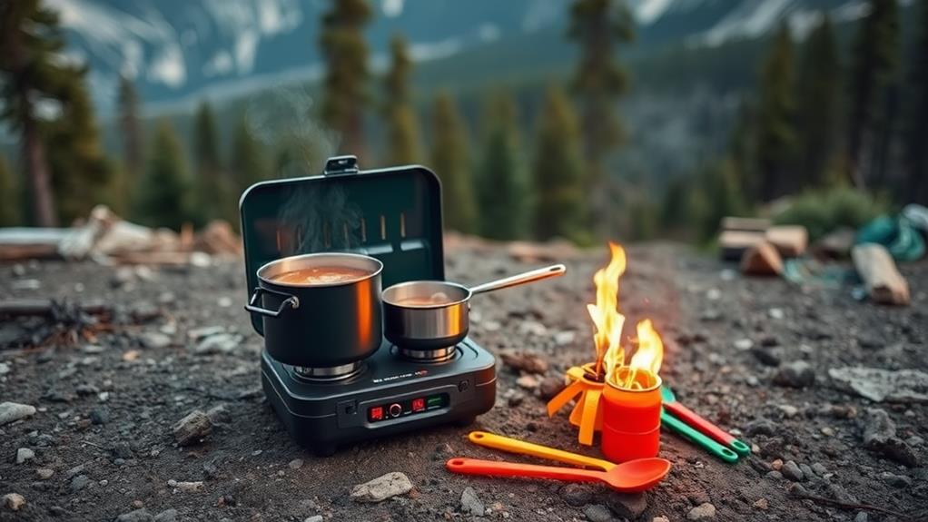 compact outdoor cooking device