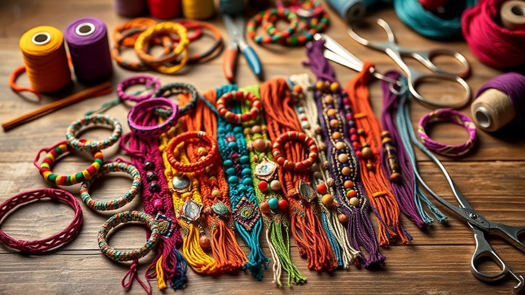 crafting colorful friendship bracelets