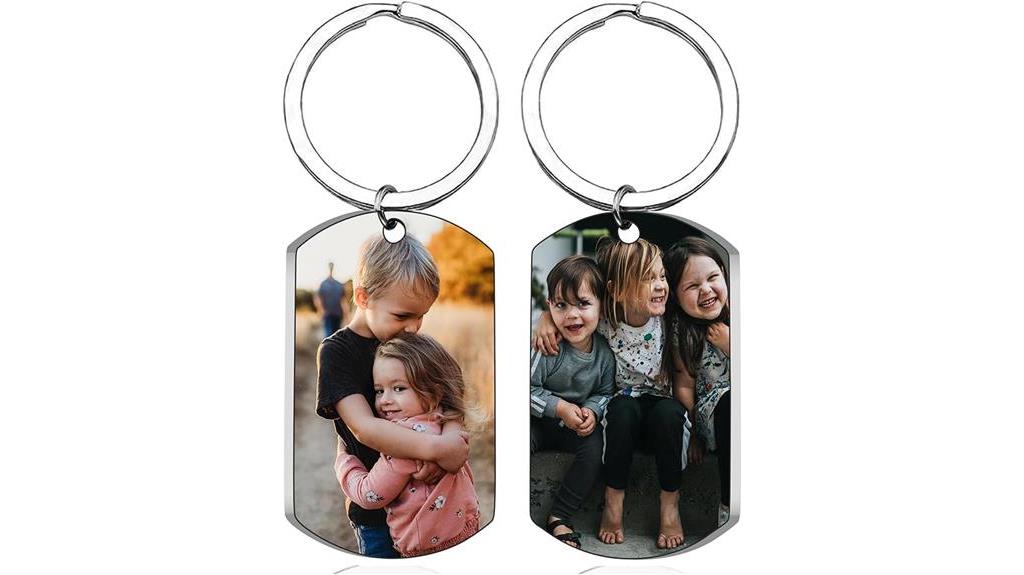 custom double sided photo keychains