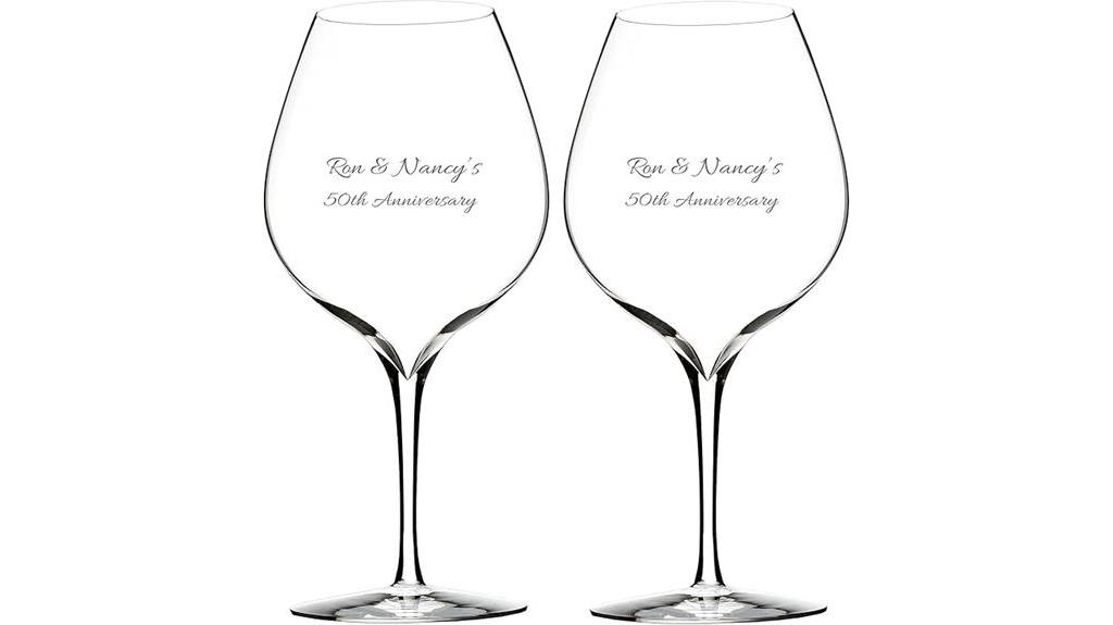 elegant personalized merlot glasses