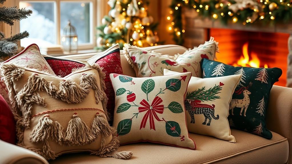festive decorative throw cushions