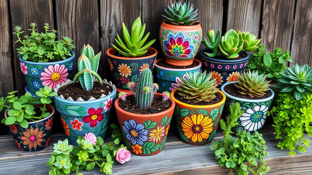 handcrafted colorful planter designs