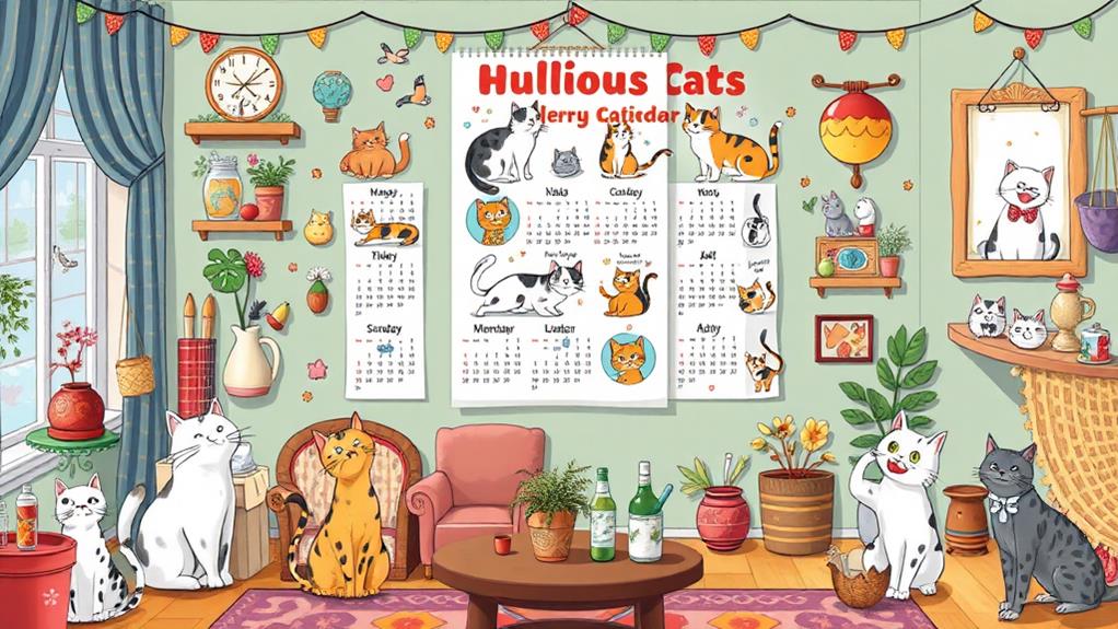 humorous feline yearly planners