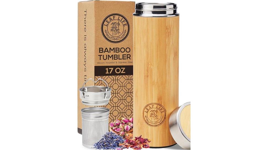 insulated bamboo tea bottle