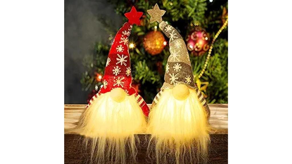 lighted christmas gnome decorations