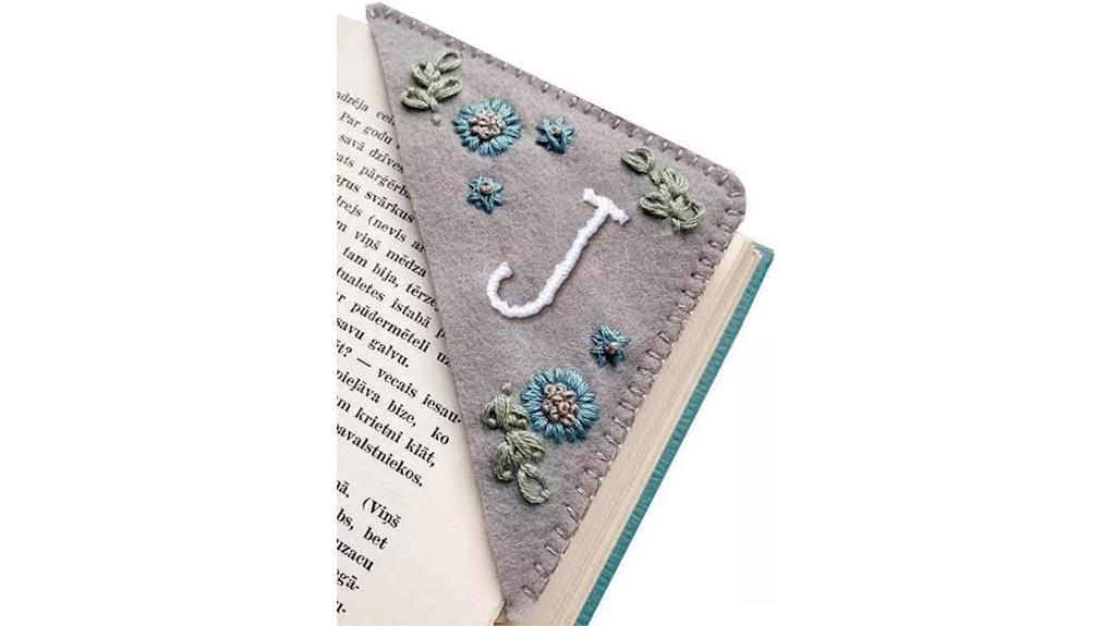 personalized hand embroidered bookmark