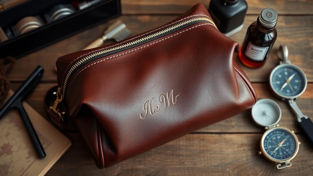 personalized leather travel case