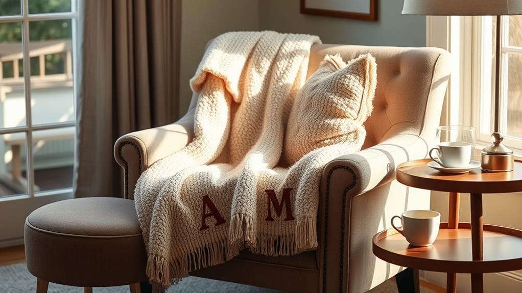 personalized monogrammed home blankets