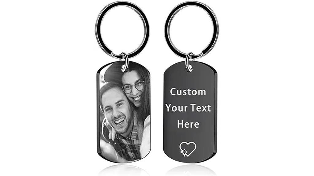 personalized photo text keychain