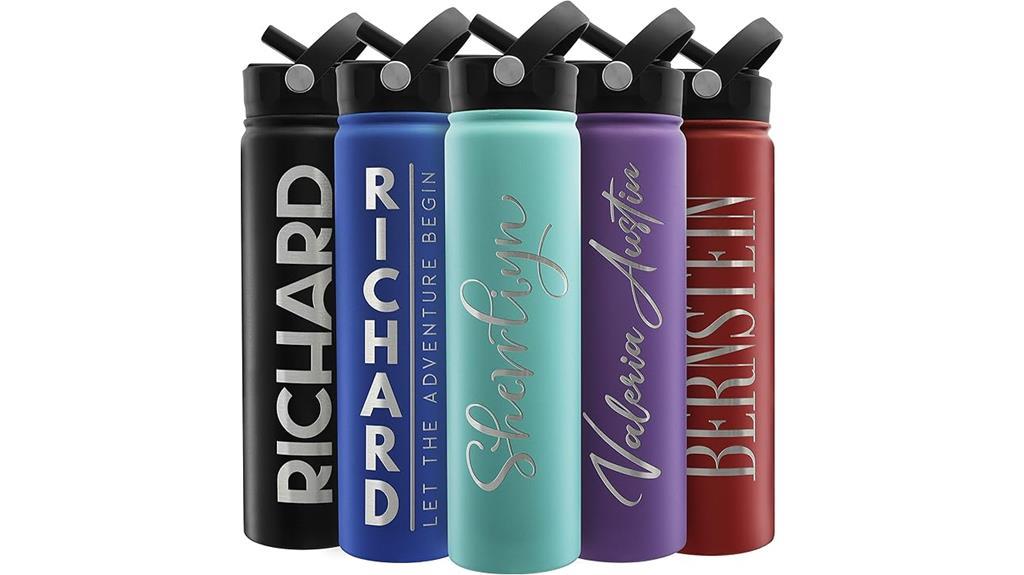 personalized teal water bottle