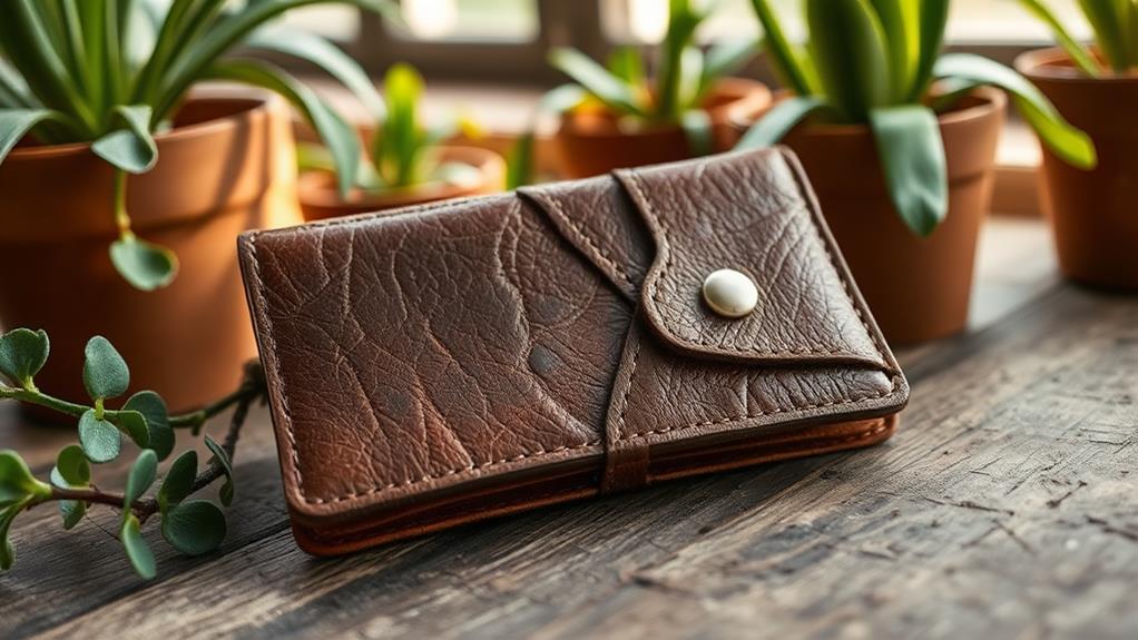 sustainable upcycled leather wallet