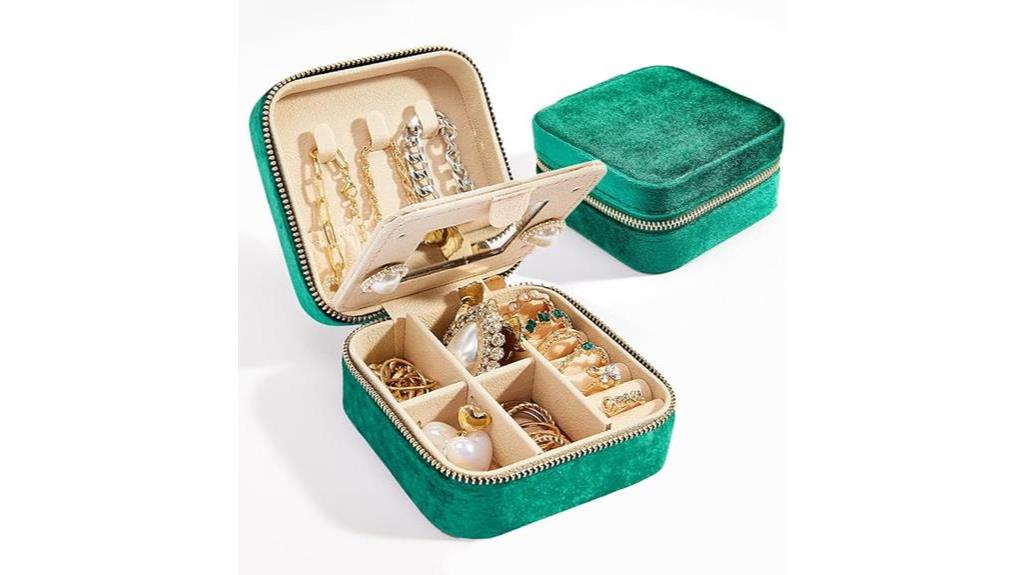 travel jewelry box mirror