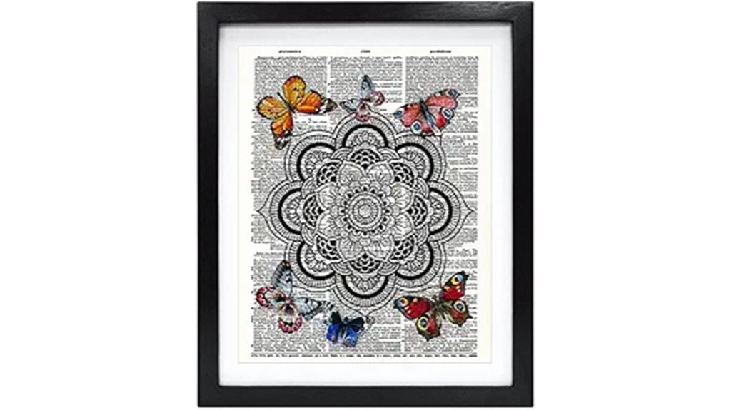 vintage butterfly mandala print