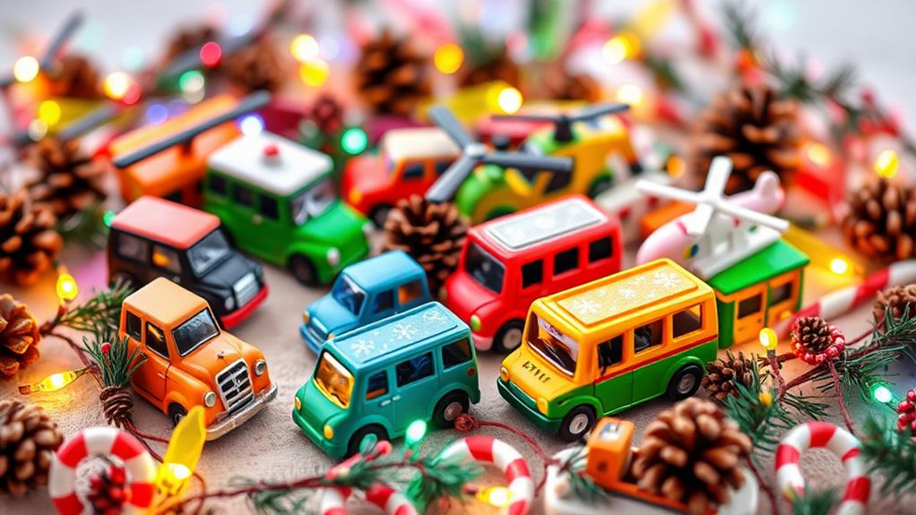 whimsical tiny toy cars